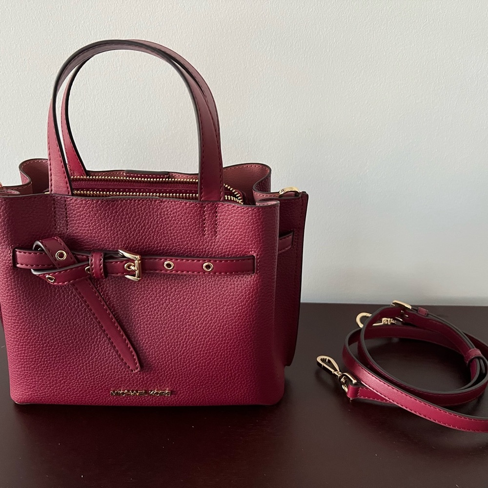 MK emilia  small pebbled leather satchel